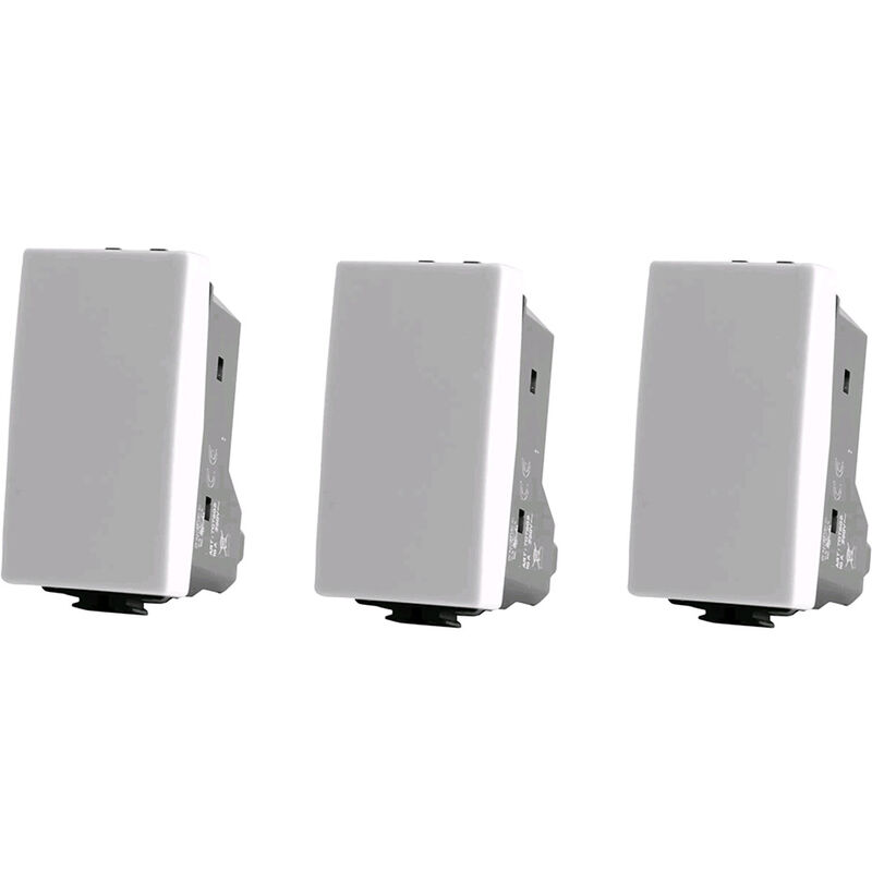 foto del prodotto kit 3 interruttore unipolare compatibile con matix 1p 16a 250v bianco