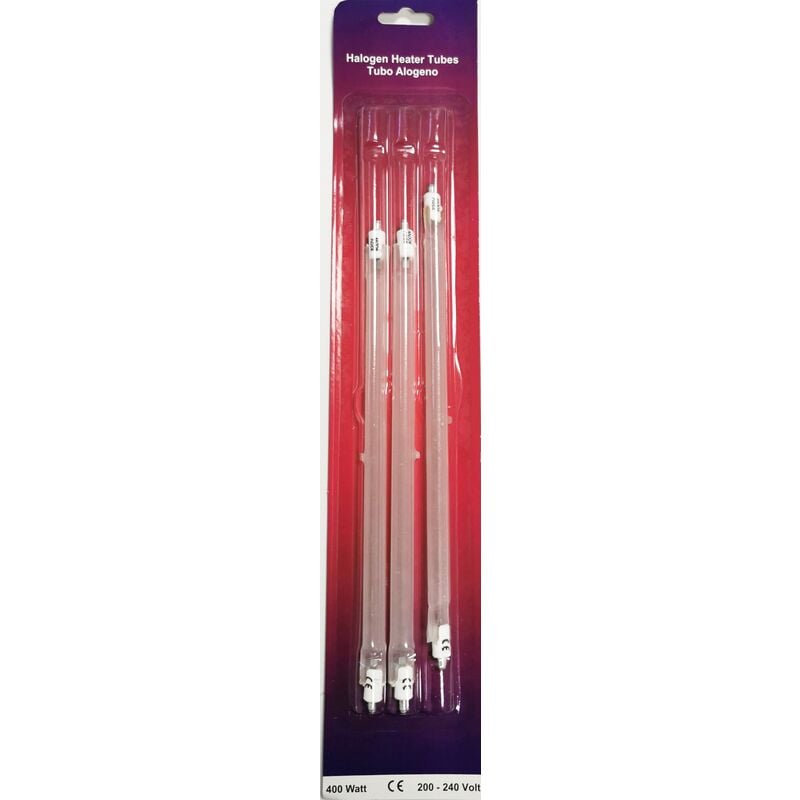 foto del prodotto kit 3 resistenze resistenza alogene tubo stufa alogena 400 w lunghezza 27 cm