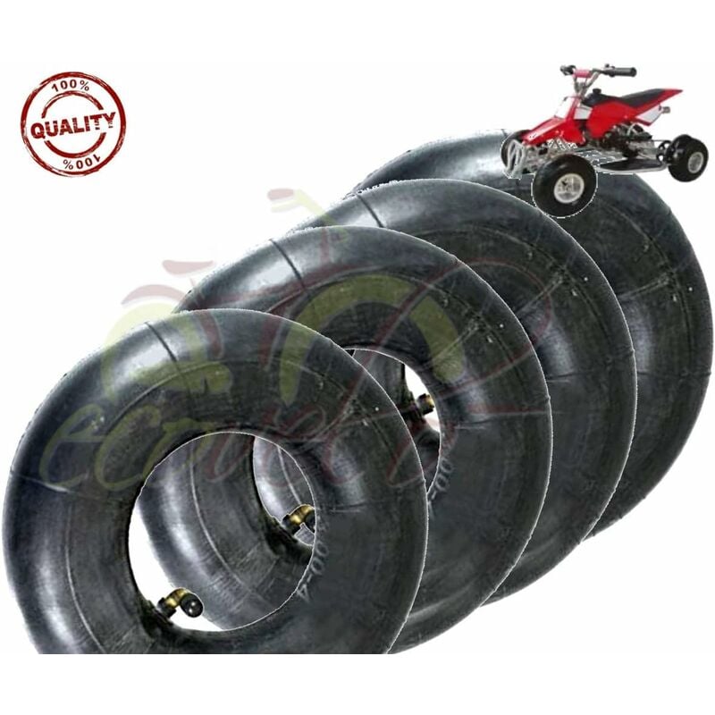 foto del prodotto kit 4 camere d aria 3.00 4 vf tr87 valvola metallica in ferro per ruota carrello carrellino portapacchi carrozzella mini quad gomma pneumatico