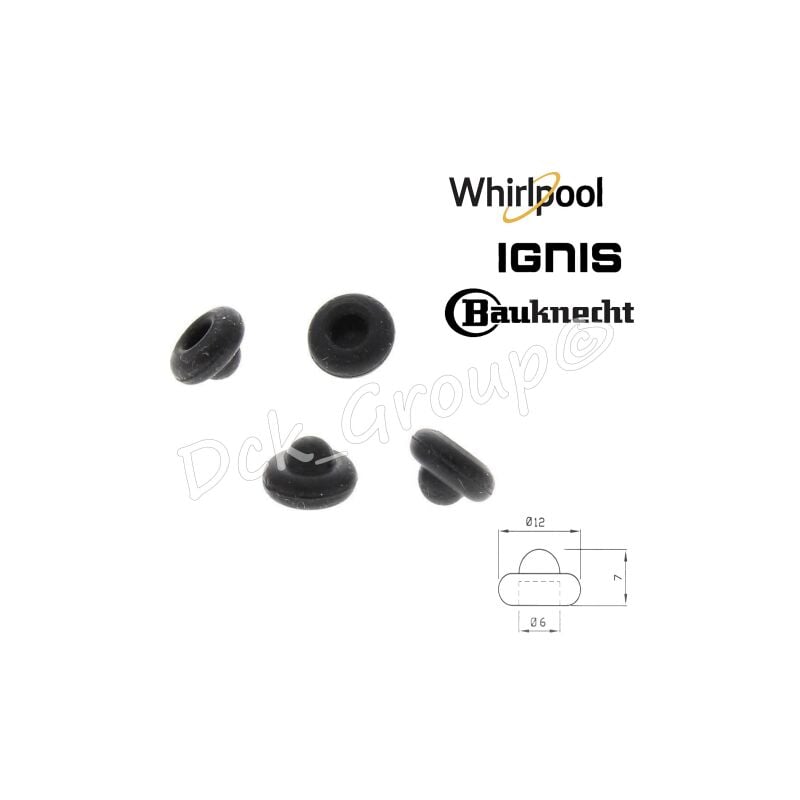 foto del prodotto kit 4 gommini griglia whirpool ignis bauknecht tondi piano cottura 484000000903