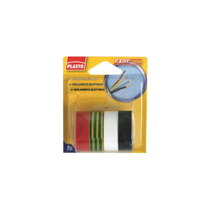 foto del prodotto kit 4 nastri isolanti 15mmx5m plasto