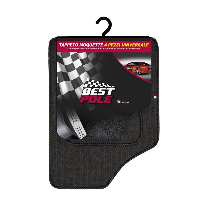 foto del prodotto kit 4 pz tappeti in moquette universali per auto best pole