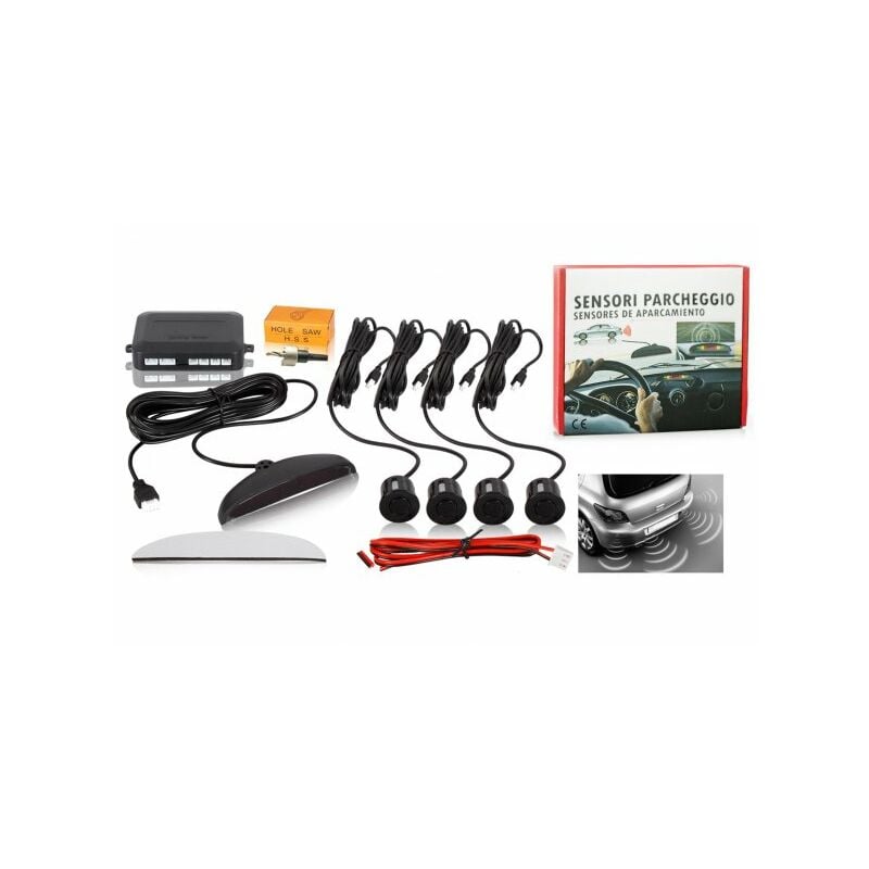 foto del prodotto kit 4 sensore di parcheggio con display led e cicalino