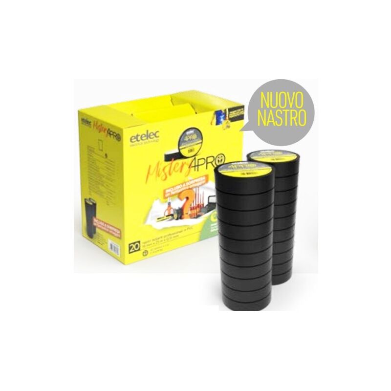 foto del prodotto kit 4pro nastro isolante 19x25 nero 20pz sorpresa omaggio