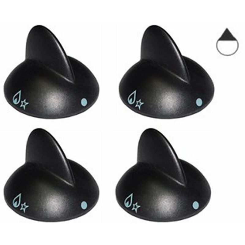 foto del prodotto kit 4pz manopole cucina piano cottura pomelli rex electrolux zoppas 40mm