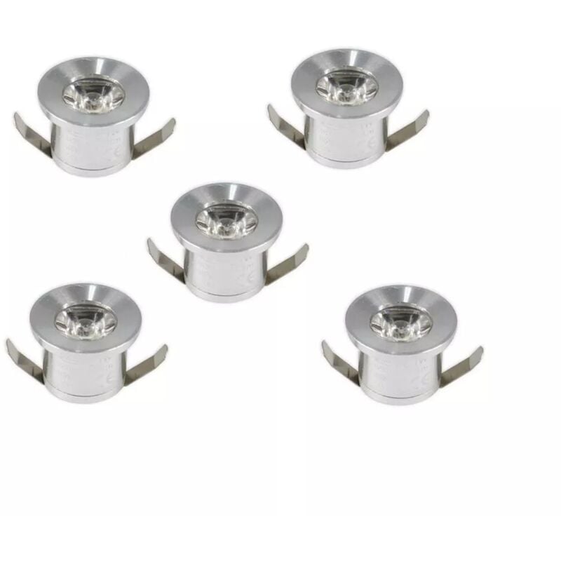 foto del prodotto kit 5 faretti luce verde faretto led a incasso 1 watt trasformatore silver p31