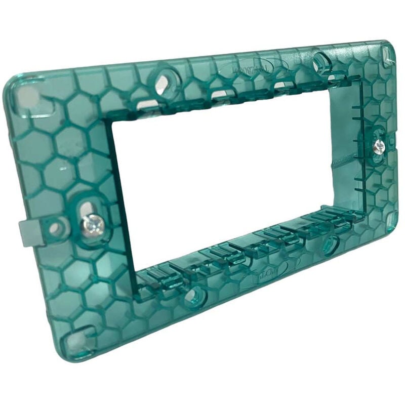 foto del prodotto kit 5 supporti modulo verde per placche 4 posti compatibile con vimar plana cassetta 504 scatola per placchette interruttori