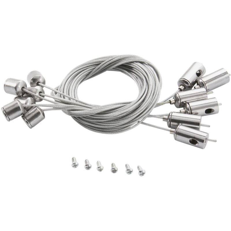 foto del prodotto kit 6 cavi 150 cm in acciaio per sospensione.'