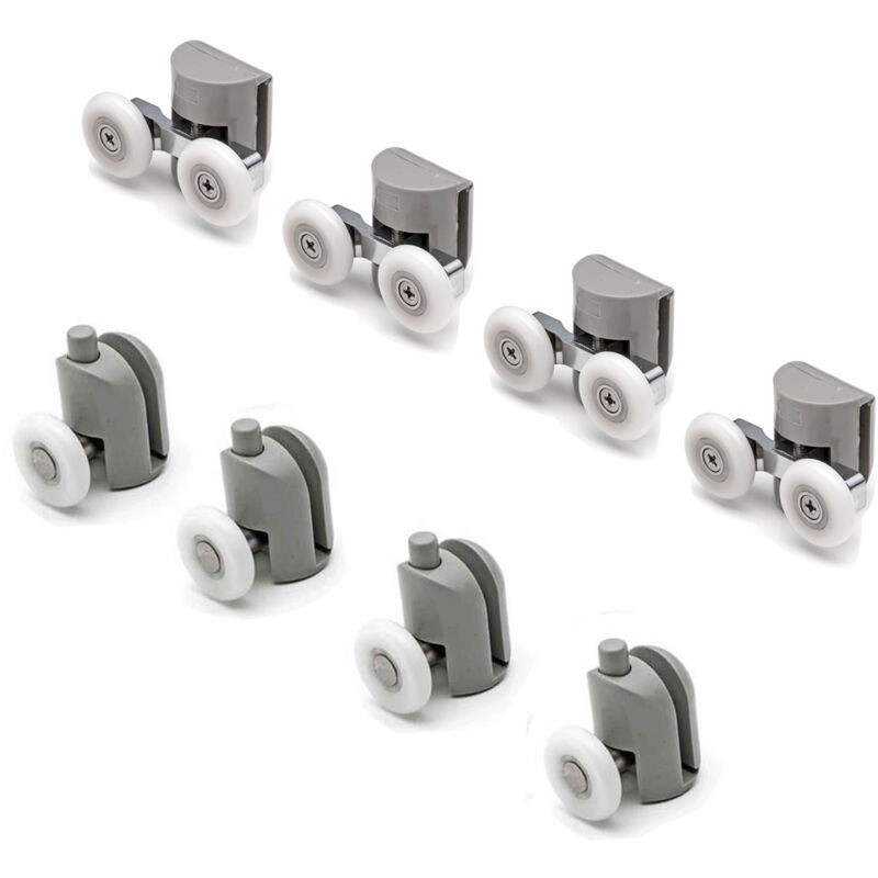 foto del prodotto kit 8 pz cuscinetti di ricambio vetro box doccia anta scorrevole rotelline mix 1