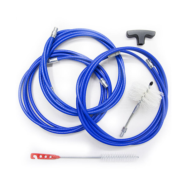 foto del prodotto kit 9 mt pulizia canna fumaria tubi pellet dn 80 professionale scovolo snodato