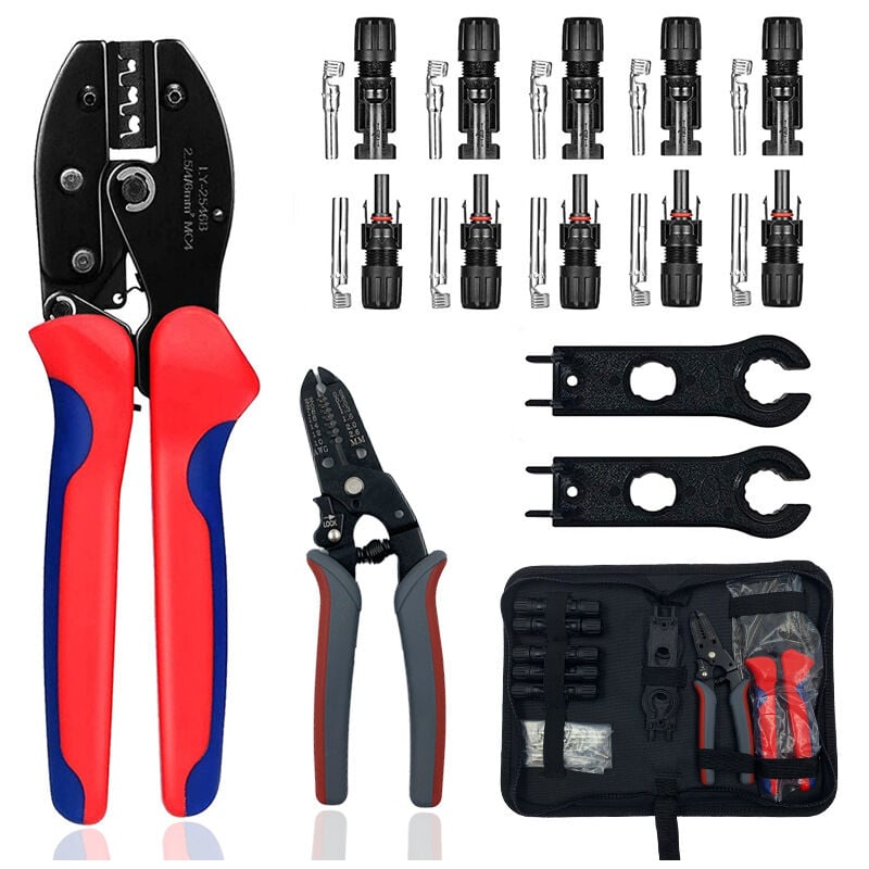 foto del prodotto kit a crimpare compatibile con connettori per cavi solari, 24 pz