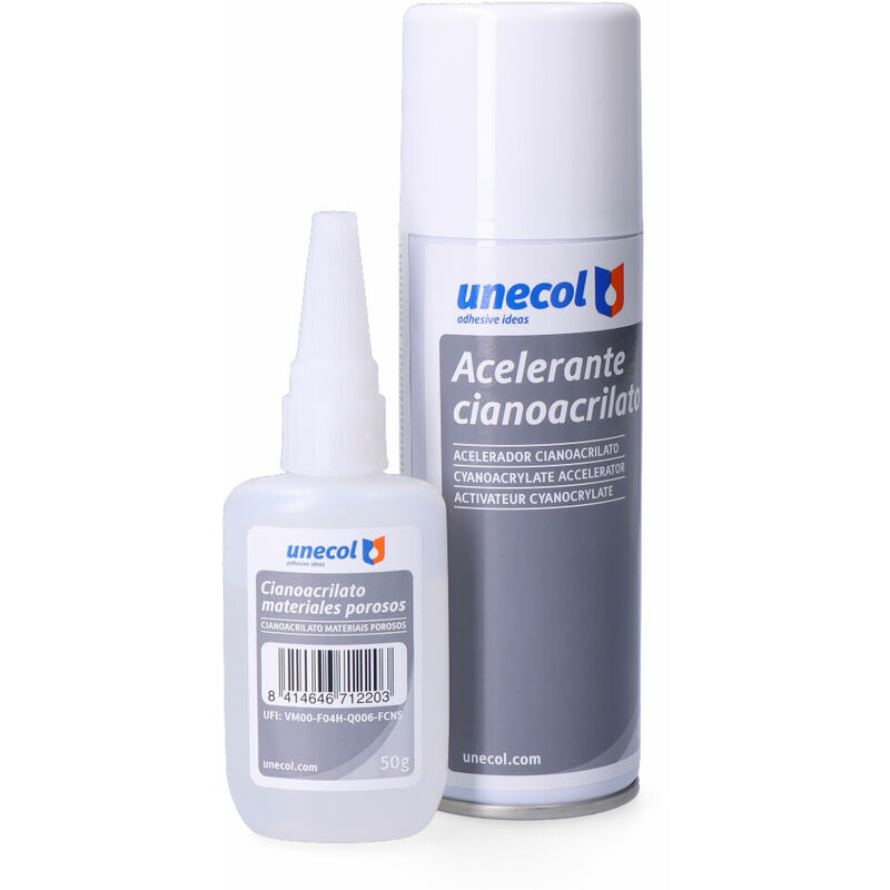 foto del prodotto kit acceleratore ciano m. poroso, bot. 50 g aeros. 200ml a7156 unecol