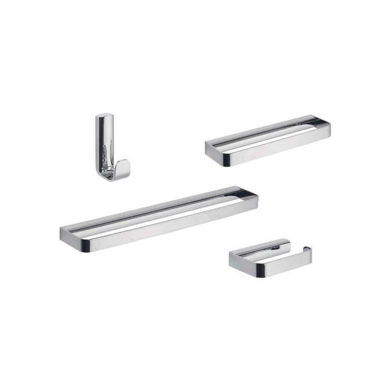foto del prodotto kit accessori bagno da 4 pezzi in acciaio metaform
