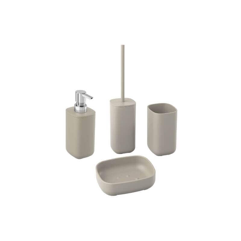 foto del prodotto kit accessori bagno serie pod tortora metaform