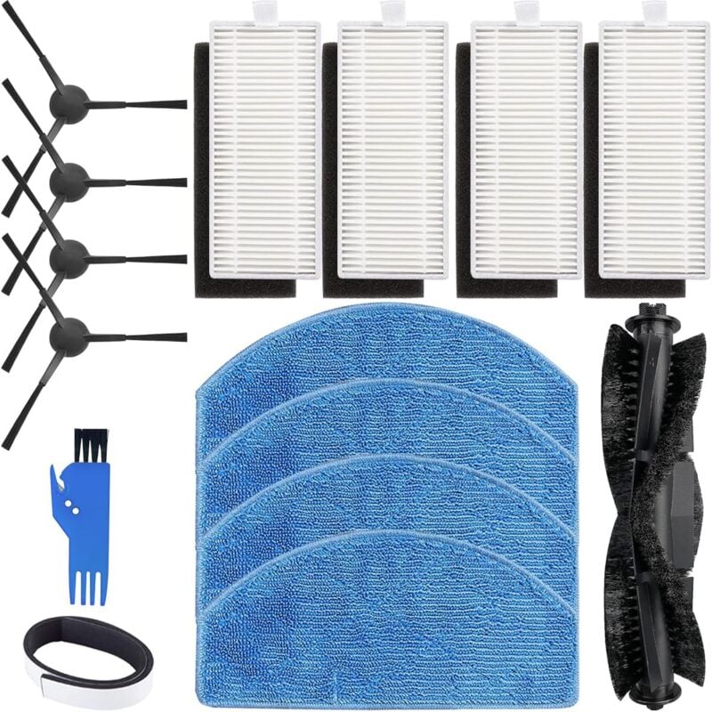 foto del prodotto kit accessori parti di ricambio per tikom g8000 g8000 pro, per honiture g20 g20 pro, per laresar evol 3 robot aspirapolvere, 1 spazzola principale, 4
