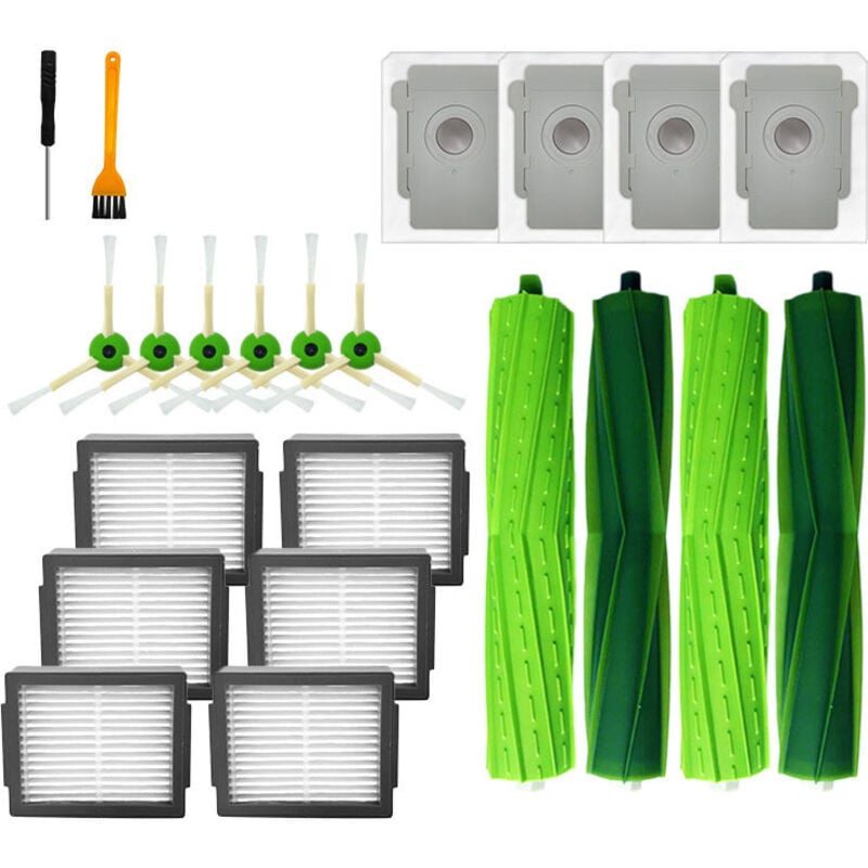 foto del prodotto kit accessori per aspirapolvere irobot roomba e5 e5154 e6 i3 i7 i7156 i8, filtro hepa, rullo, spazzola laterale, parti di ricambio