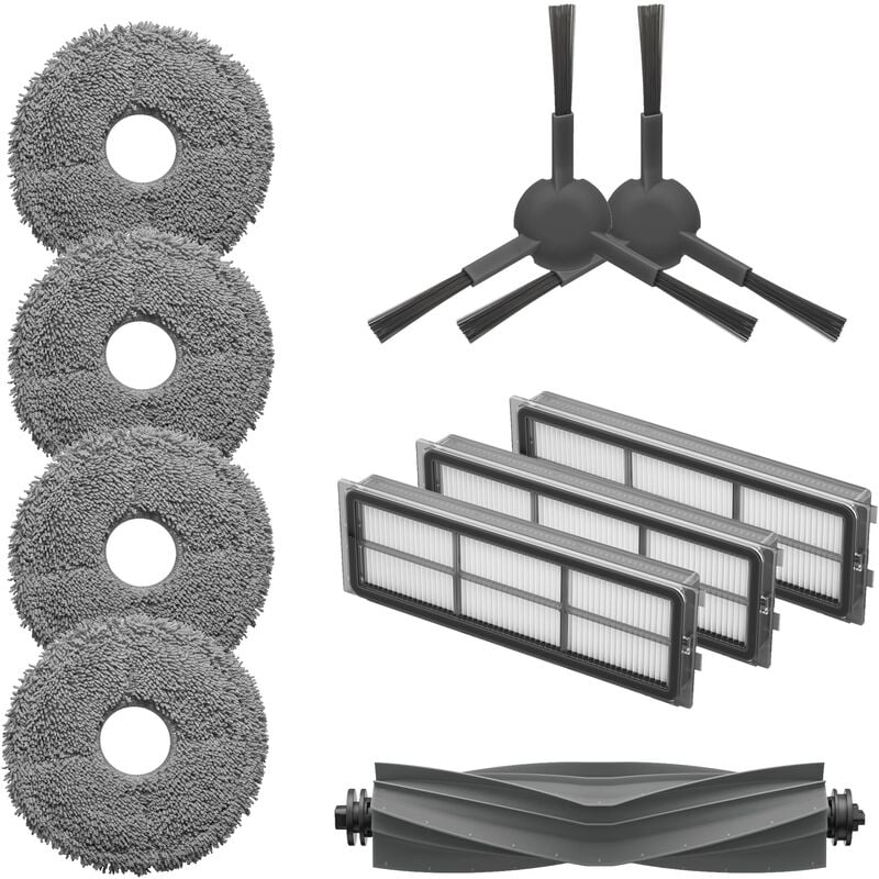 foto del prodotto kit accessori per bot l10s pro, include 1x spazzola principale, 2x spazzole laterali, 3x filtri antipolvere, 2x coppie di panni mop lavapavimenti