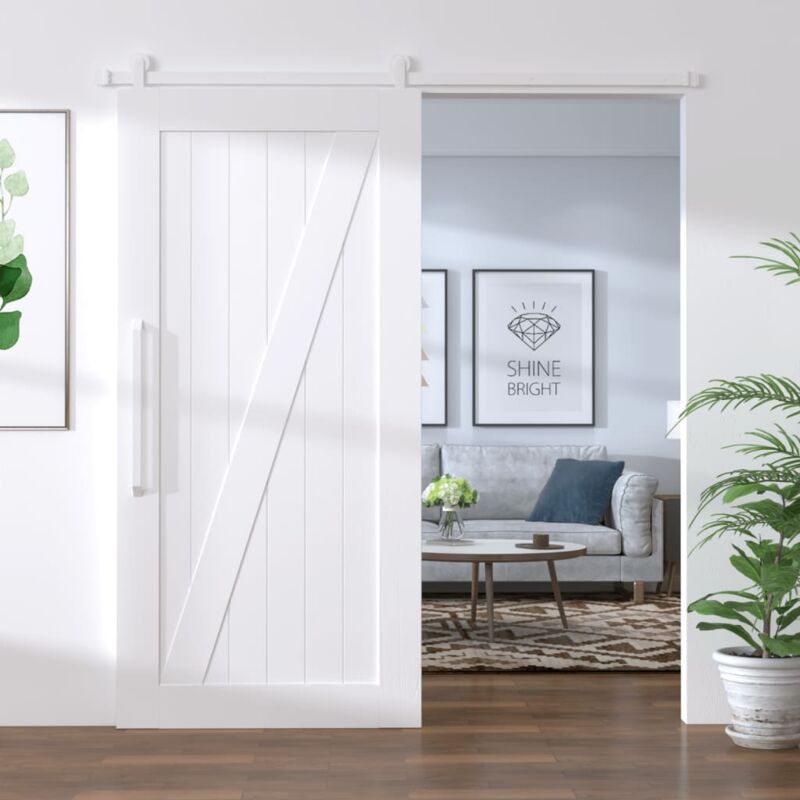 foto del prodotto kit accessori per porta scorrevole 200 cm in acciaio bianco vidaxl