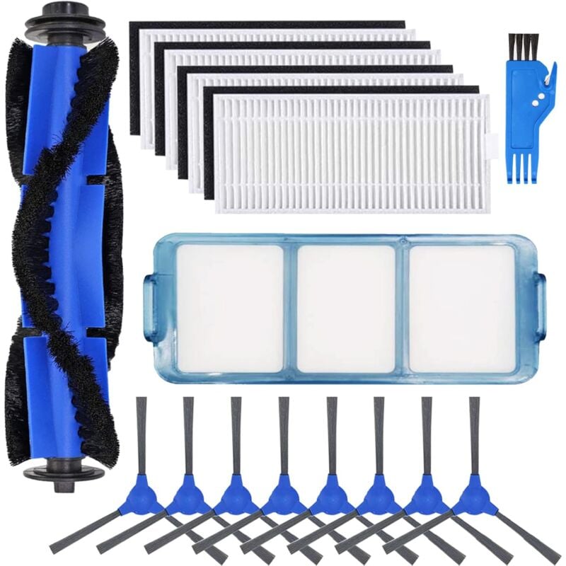 foto del prodotto kit accessori per robot aspirapolvere eufy robovac 11s 12 15c 15t 30 30c 35c, pezzi di ricambio, 4 filtri lavabili, 8 spazzole laterali, 1 spazzola