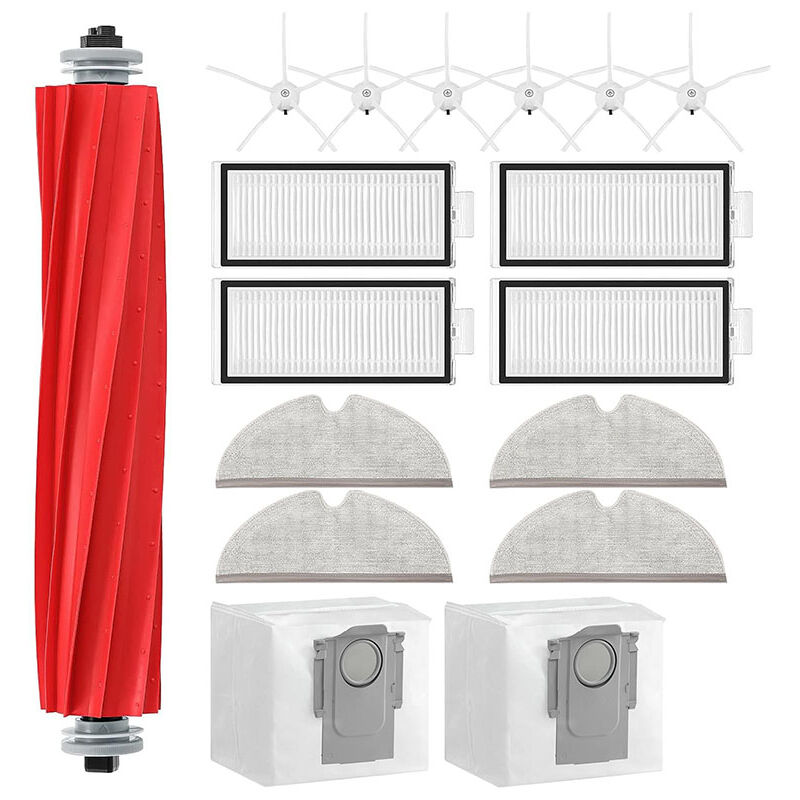 foto del prodotto kit accessori per robot aspirapolvere roborock q7, q7 , q7 max, q7 max , 1 spazzola a rullo, 4 filtri, 4 panni lavapavimenti, 6 spazzole laterali, 2