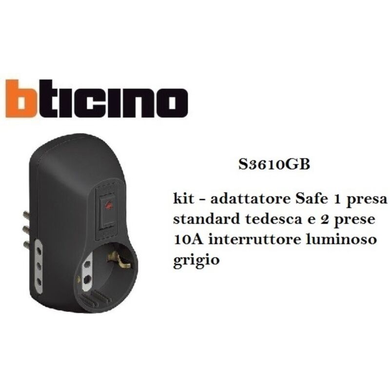 foto del prodotto kit adatt safe 1 pr. st ted 2 10a int gr bticino
