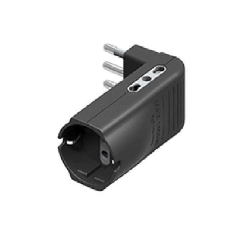 foto del prodotto kit adattatore corner 2 prese bipasso 1 presa p30 colore grigio s3616ge bticino