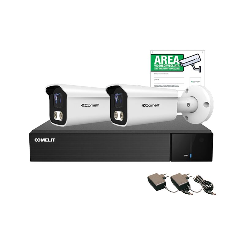 foto del prodotto kit ahd videoregistratore 4 canali con 2 telecamere comelit ahdvr004n05a