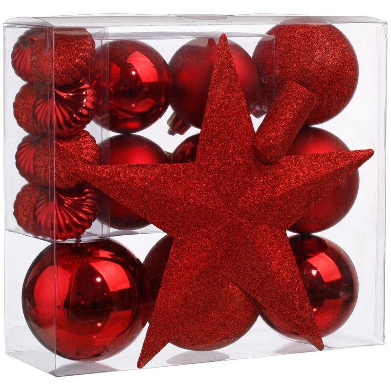 foto del prodotto kit albero di natale colorama de no l 18 pezzi rosso feeric lights christmas