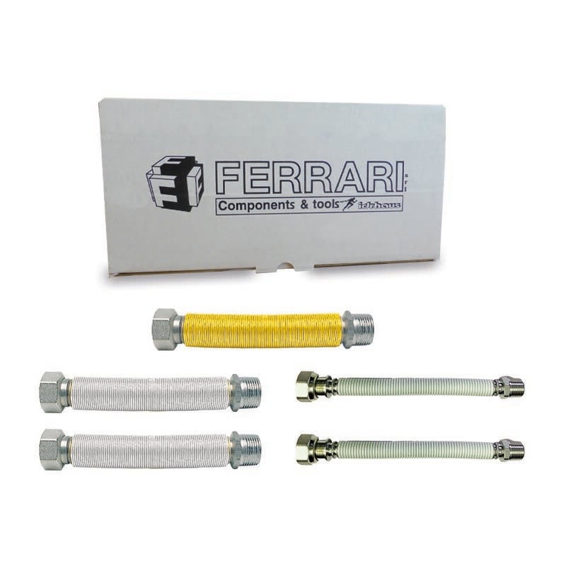 foto del prodotto kit allacciamento caldaia easy kit 2 con giunti estensibili gas e acqua rivestiti guaina isolante ferrari welcome 041289