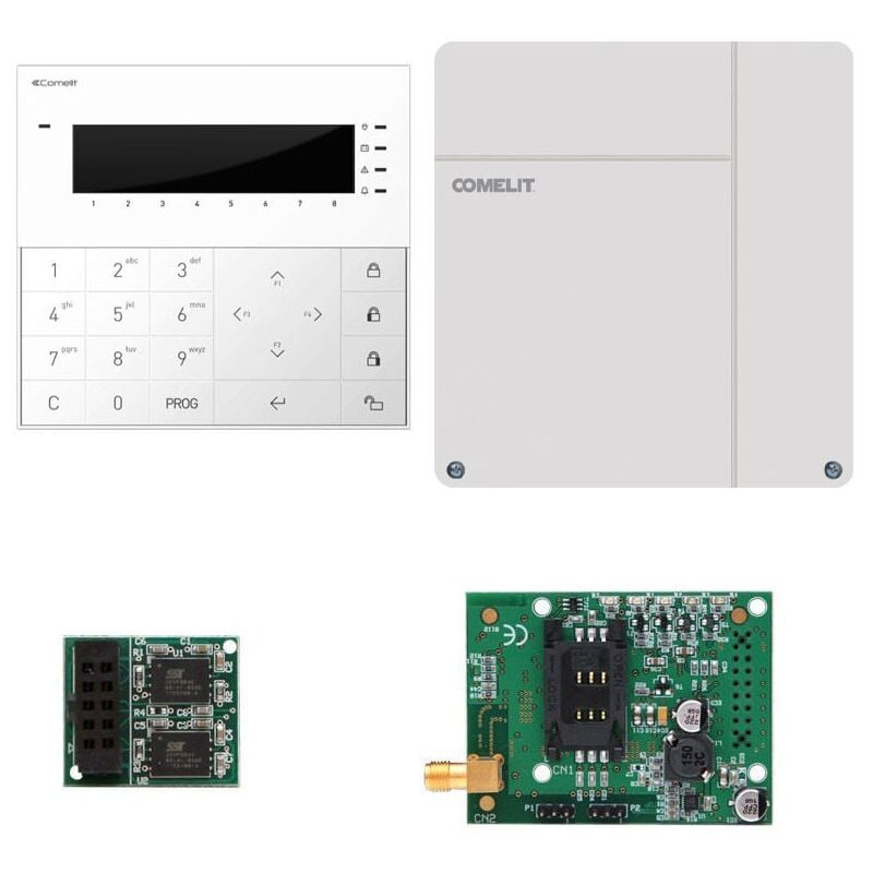 foto del prodotto kit allarme comelit safe con gsm,centrale,tastiera, scheda vedo10kgsm