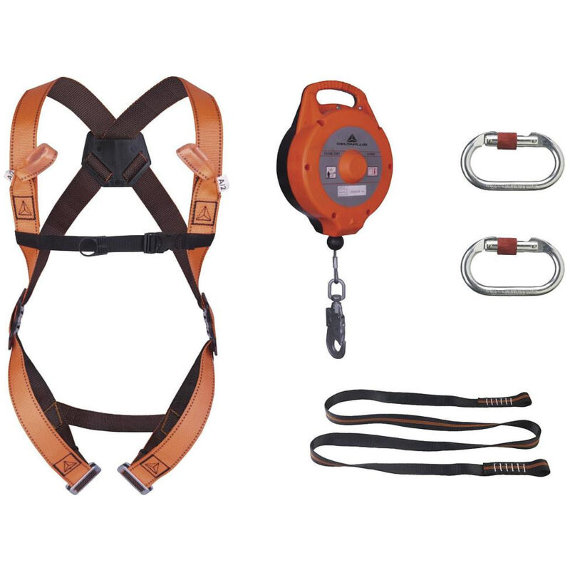 foto del prodotto kit anticaduta delta plus elara270 verticale 10m taglia s m l arancione