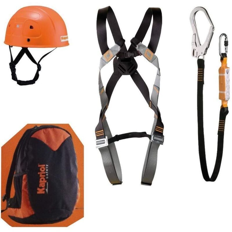 foto del prodotto kit anticaduta ponteggio zaino imbracatura cordino casco sicurezza 27970 kapriol