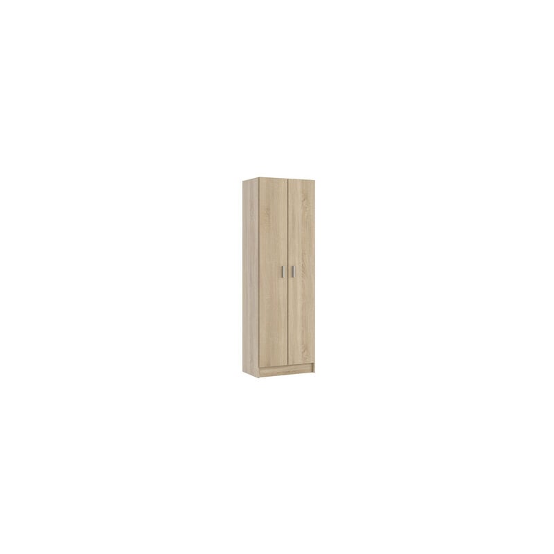 foto del prodotto kit armadio 2 ante e 5 ripiani regolabili multiuso cm. 59x37x180h colore rovere