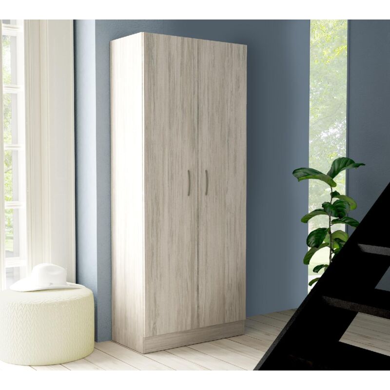 foto del prodotto kit armadio 2 ante ripiano fisso appendiabiti 71x51,5xh181 cm