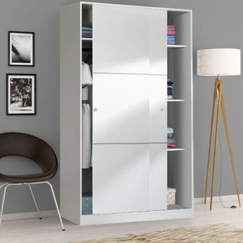 foto del prodotto kit armadio 2asc cm.120x50x200h bianco l.