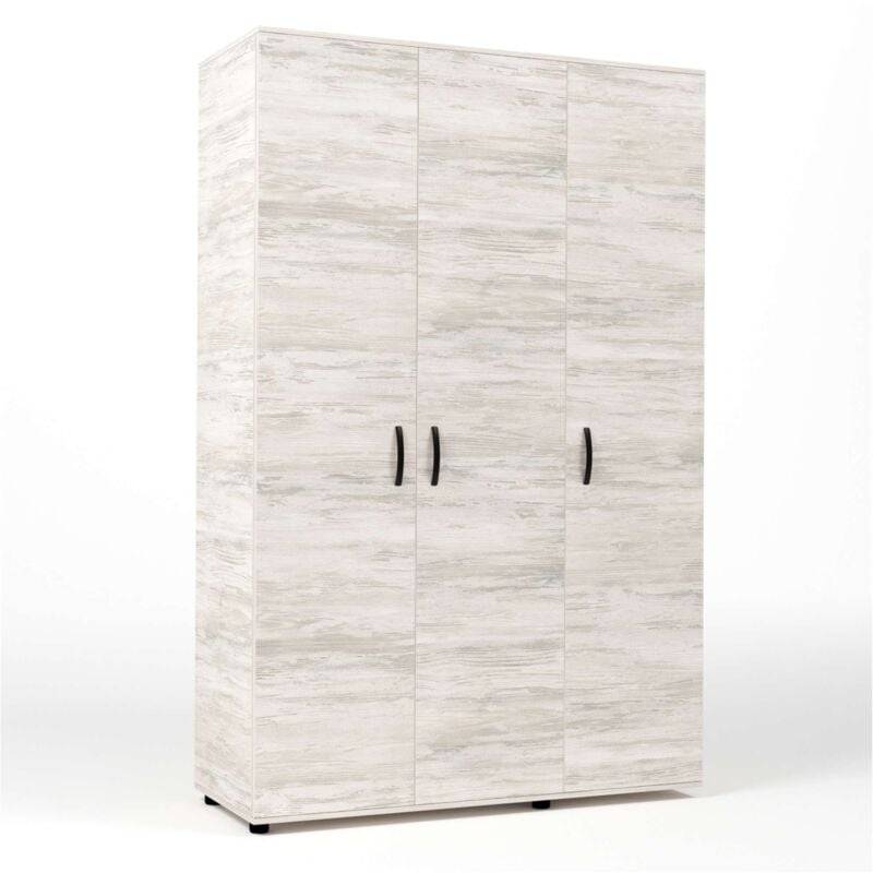 foto del prodotto kit armadio 3 ante 120x52x205 cm bianco ven.k083