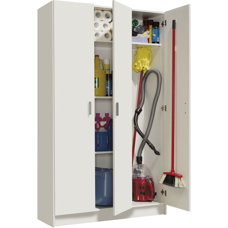 foto del prodotto kit armadio 3 ante 4 ripiani multiuso 108x37xh180 cm