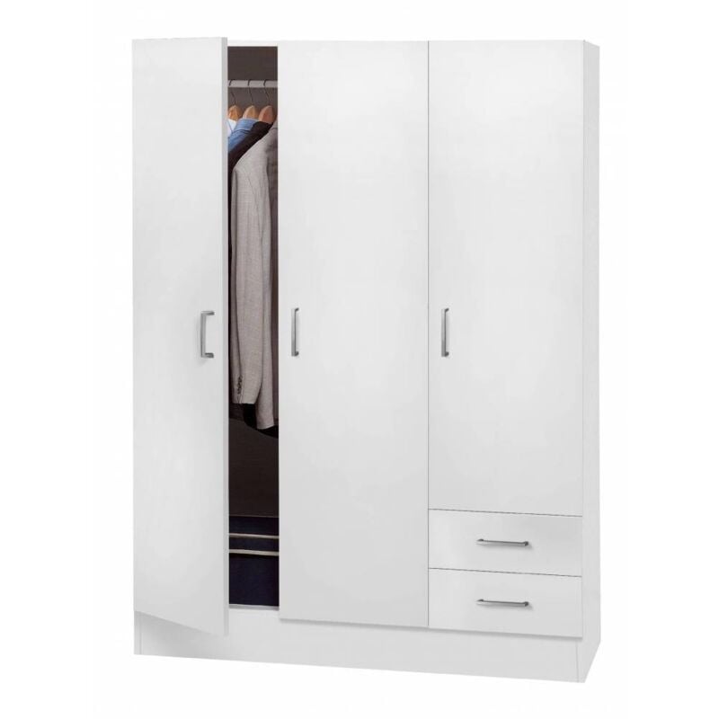 foto del prodotto kit armadio 3a 2c cm.119,5x46,5x184,5h bianco