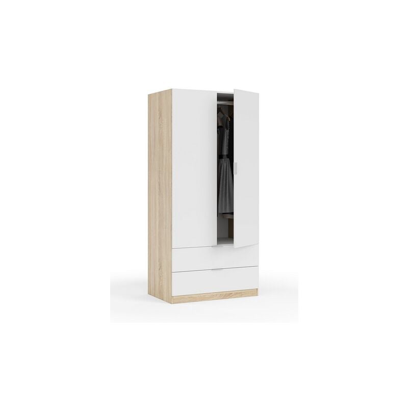 foto del prodotto kit armadio due ante e due cassetti rovere cm. 80x52x180h