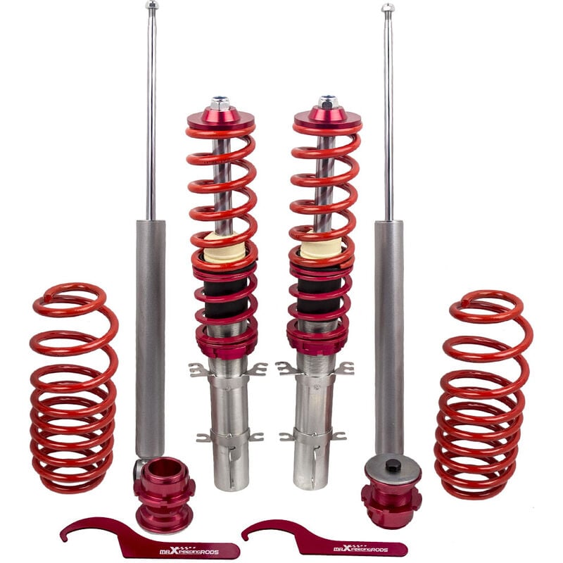 foto del prodotto kit assetto regolabile molle ammortizzatori for vw golf iv mk4 1j1 fwd new beetle 9c1 1c1 seat leon 1m1 fwd kit assetto a ghiera ammortizzatori