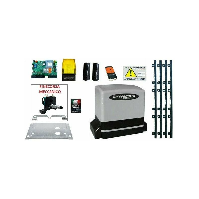 foto del prodotto kit automazione cancello scorrevole kv6 600 kg con 4 mt cremagliera 230v 220v