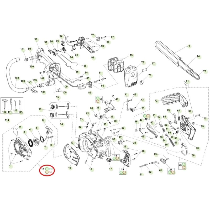 foto del prodotto kit avviamento rosso 2008 originale active motosega 39.39 036176