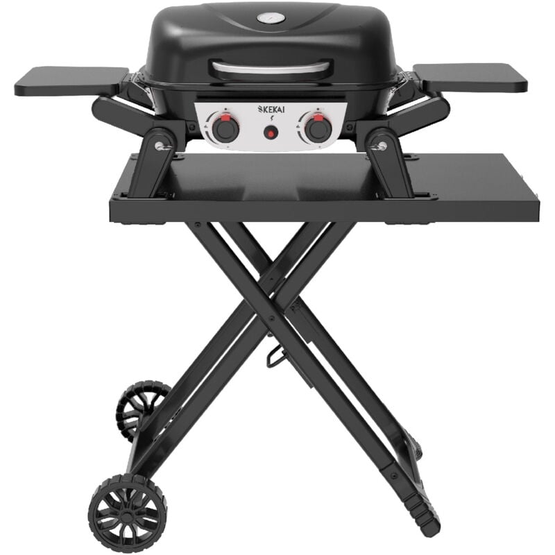 foto del prodotto kit barbecue a gas da tavolo portatile kekai erie de 5 kw carrello pieghevole kekai travel erie 96,8x58x101 cm colore nero