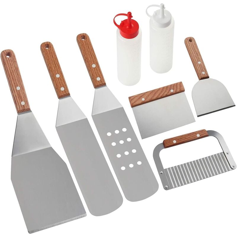 foto del prodotto kit barbecue portatile da 8 pezzi, accessori per barbecue in acciaio inossidabile, utensili per barbecue, adatti per campeggio, giardino, attivit 