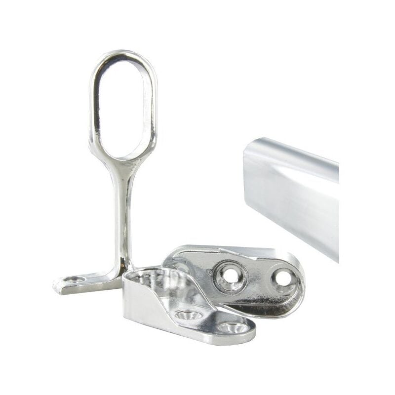 foto del prodotto kit barra armadio e supporti cromati 1 m diam.30 x 15 mm ovale sans marque