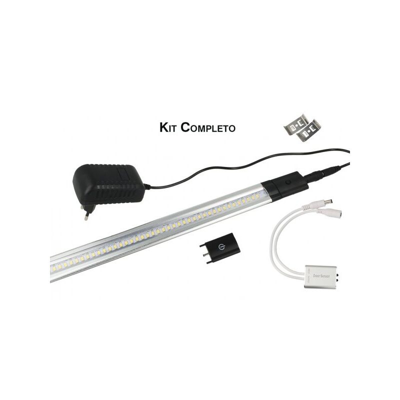 foto del prodotto kit barra led con sensore door apertura anta 50cm luce calda alimentatore compreso per cucina sottopensile mobile ect.