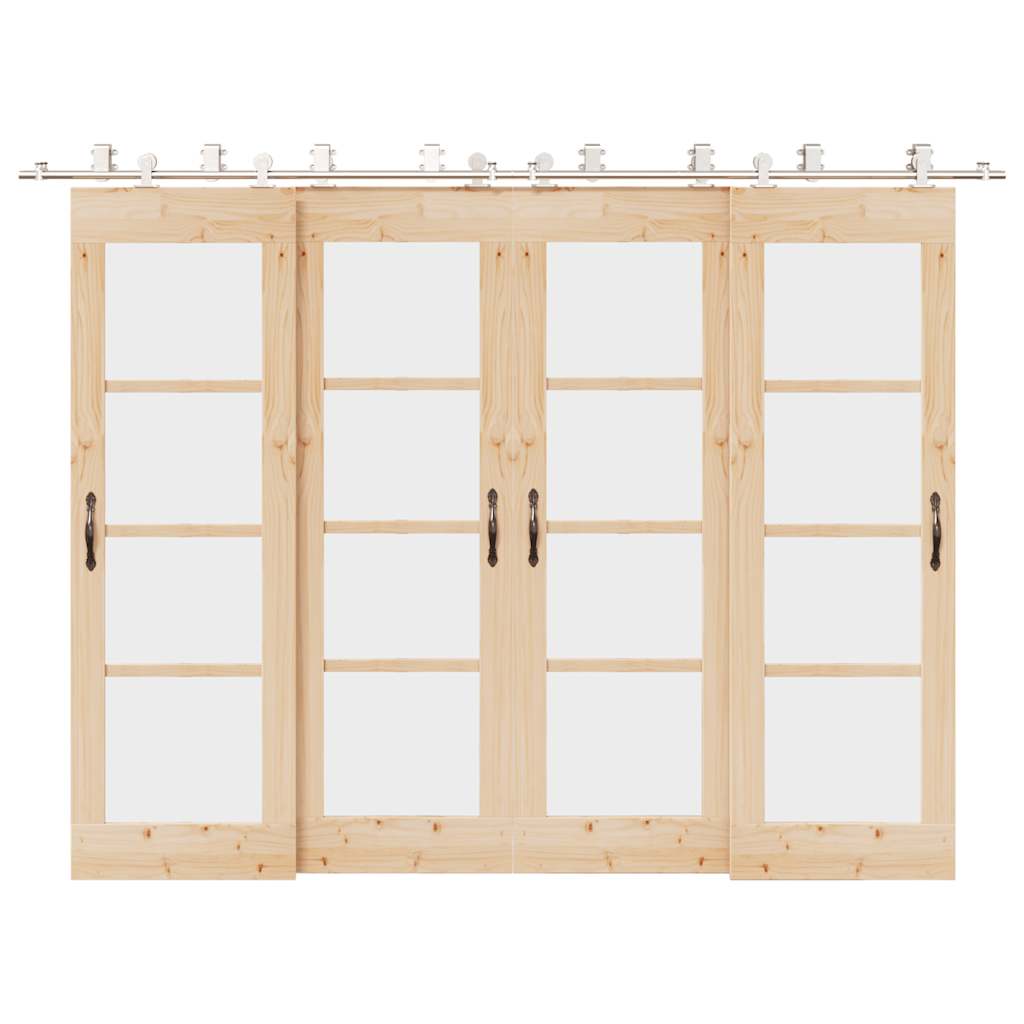 foto del prodotto kit binari porta scorrevole 366 cm acciaio inossidabile argento