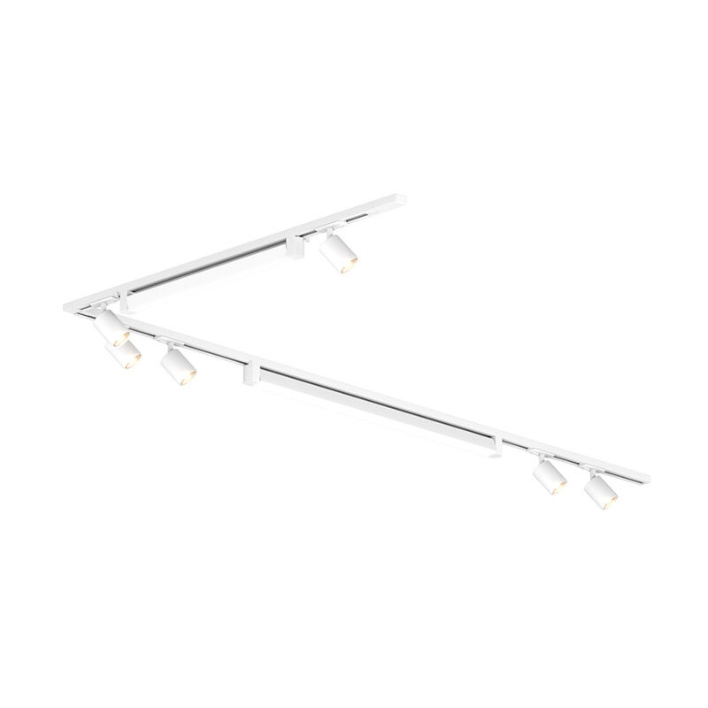 foto del prodotto kit binario moderno mono mix metallo bianco 8 luci led gu10 68w naturale