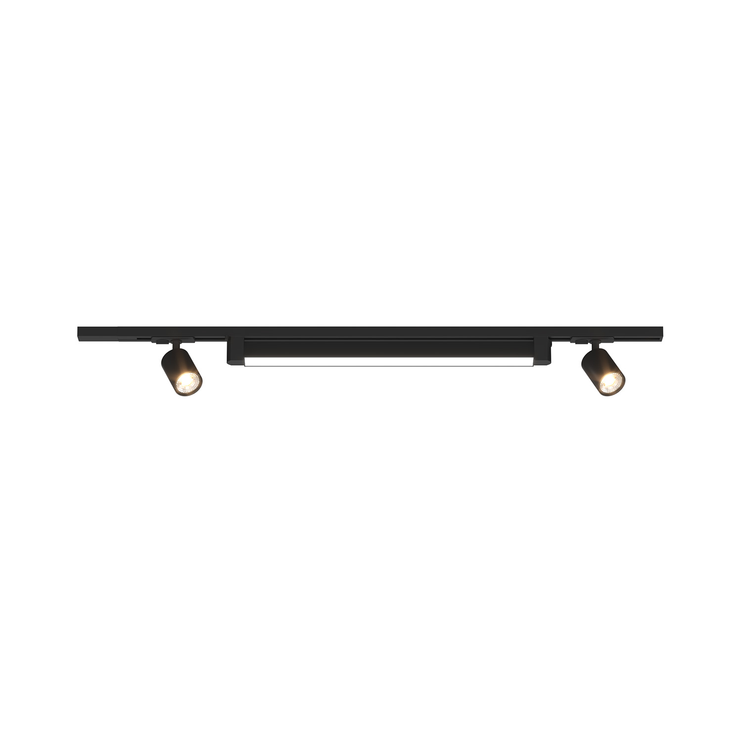foto del prodotto kit binario moderno mono mix metallo nero 3 luci led gu10 28w calda
