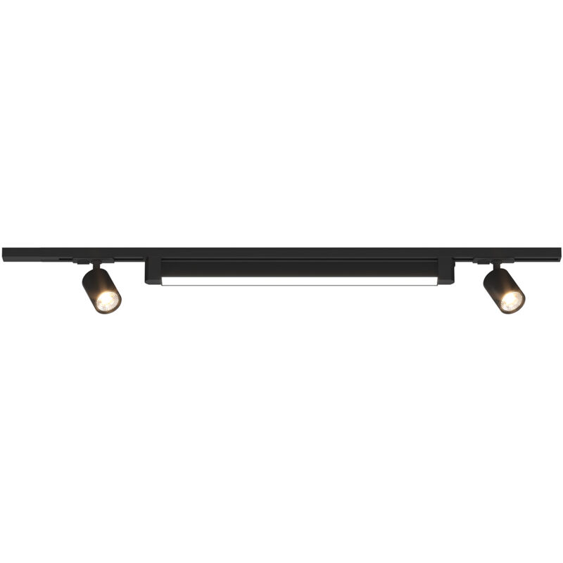 foto del prodotto kit binario moderno mono mix metallo nero 3 luci led gu10 28w naturale